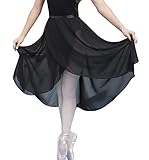 woosun Adult Ladies Sheer Wrap Skirt Ballet Skirt Women Dance Over Scarf Long Skirt 80cm Length