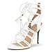 DREAM PAIRS STRAWS Women's New Strappy Gladiator High Heel Sandals Lace Up Open Toe Lady Ankle Shoes