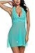 Avidlove Women Halter Lace Babydoll Mesh Sexy Lingerie Set Nightwear, Medium, Green Eba