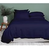 Kotton Culture Premium Duvet Cover 100% Egyptian Cotton 600 Thread Count with Zipper & Corner Ties Luxurious Hotel Collection (Queen/Full, Navy Blue)