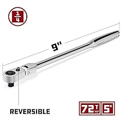 Powerbuilt 1/4 Inch Drive Flex Head Ratchet, 9 Inch