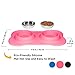 KEKS Small Dog Bowls Set of 2 Stainless Steel Bowls with Non-Skid & No Spill Silicone Pink Stand for Small Dogs Cats Puppy & Collapsible Travel Pet Bowl