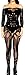 The Victory of Cupid Women's Sexy Fishnet Floral Crotchless Bodysuits Suspender Bodystocking, Black, OS