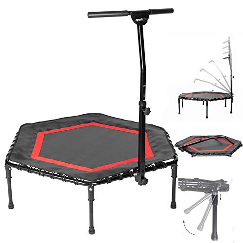 sportplus+ Unisex – Erwachsene Trampolin SP-T-111F-R Fitness, Red, ca. 111 x 124 x 90-115 cm (LxBxH)