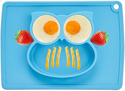 Baby Suction Plates for Toddlers, Kids Suction Bowl Eholder Non Slip Silicone Placemats Fits Most Childrens Highchair Dinner, Food Fun Weaning Baby Feeding Mat