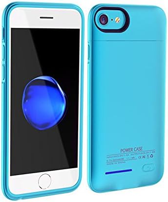 iPhone 8 / 7 / 6s / 6 Battery Charging Case , Innovative Wireless 3000Mah Portable Cover Charger Power Bank Battery Case For Iphone Accessories With Quick Charge Magnetic Stand Design Blue