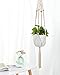 Mkono Macrame Plant Hanger Long Hanging Planter 50 Inch (Fit Large Pot Up to 9 Inch) Indoor Outdoor Ceiling Plant Holder Basket Boho Home Decor