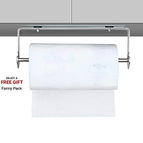 OGORI Paper Towel Holder Under Cabinet Strong Adhesive - for Kitchen Bathroom Durable Stainless Steel - No Drilling - Thumbnail 7