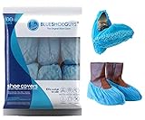 Blue Shoe Guys Premium Disposable Boot & Shoe Covers | 100 Pack | Durable, Water Resistant, Non-Slip, Non-Toxic, Recyclable, 100% Virgin Fabric | Stretchable Up To US Men's 12 & Women's 14 Shoe Sizes