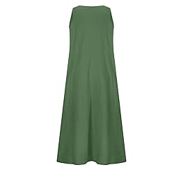 Women's Summer Cotton Linen Long Dress Sleeveless
