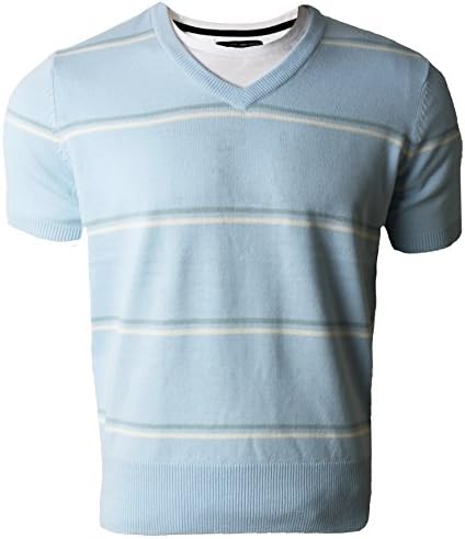 Kiabi Casual Mens Emporio V Neck Jumper Short Sleeve Fashion Sweater Knitwear Pullover