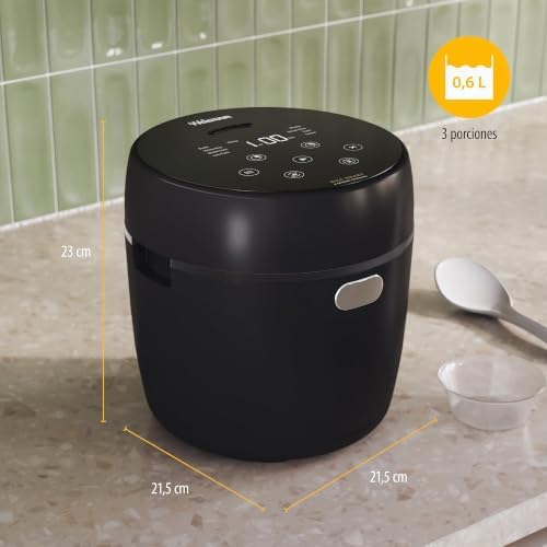 Panela de arroz digital com função de baixo teor de hidratos de carbono, 8 programas automáticos, capacidade de arroz de 0,6 L, painel digital, fácil de limpar, RK-6238