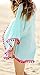 Women's Beachwear Cover-up Tunic Pom Pom Trim Cover up Blue OS
