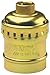 Leviton 9347-PG Medium Base Complete, Aluminum Shell Incandescent Lampholder, Keyless, Single Circuit, 1/8 Ips Tapped Bushing W/Set Screw, Brass