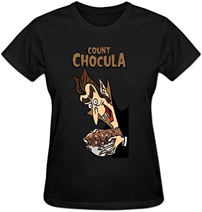 Edesetguy Womens Design Count Chocula Cereal Crew-Neck T-Shirt M Black