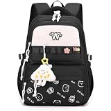 LANSHIYA Kawaii Bunny Backpack For Girls - Cute School Bookbag With 180° Zipper, Water-Resistant, Purple - View #2