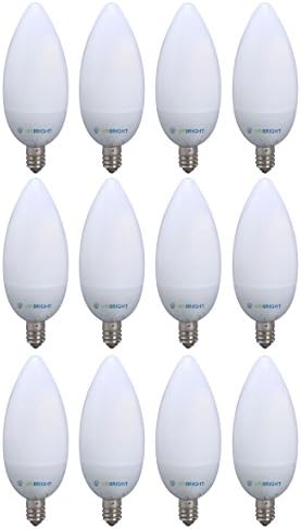 Viribright 753337-12 3.2W B10 E12 Base 40W Replacement Dimmable Chandelier LED Light Bulbs, Warm White, 12 Piece