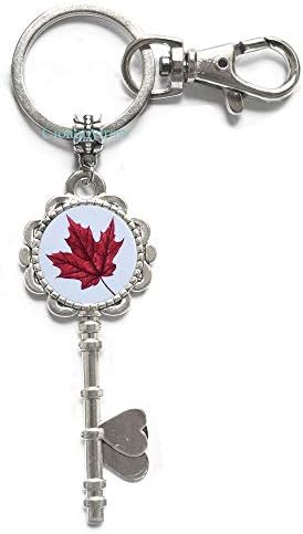 Cioaqpyirow Maple Leaf Key Keychain,Maple Leaf Key Ring,Maple Leaf,Wedding Jewelry,Grad Gift,Wedding Key Keychain,Maple Leaf,HO0E284