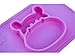 Silicone placemat and baby plate tray for infants toddlers and kids - these portable hippo happy mats one piece bowl suctions and fits to most tables highchair non slip baby feeding FDA Approved