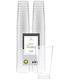 Clear Disposable Plastic Cups 16 Oz. Pack Of (40) Fancy Hard Plastic Cups - Party Accessories - Wedding - Cocktails- Tumblers