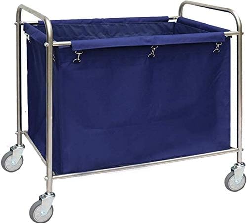 GOHHK Commercial Rolling Laundry Sorter with Large Wheels Heavy Duty Linen Trolley for Hospitals Nursing Homes Schools (Color : Blue)