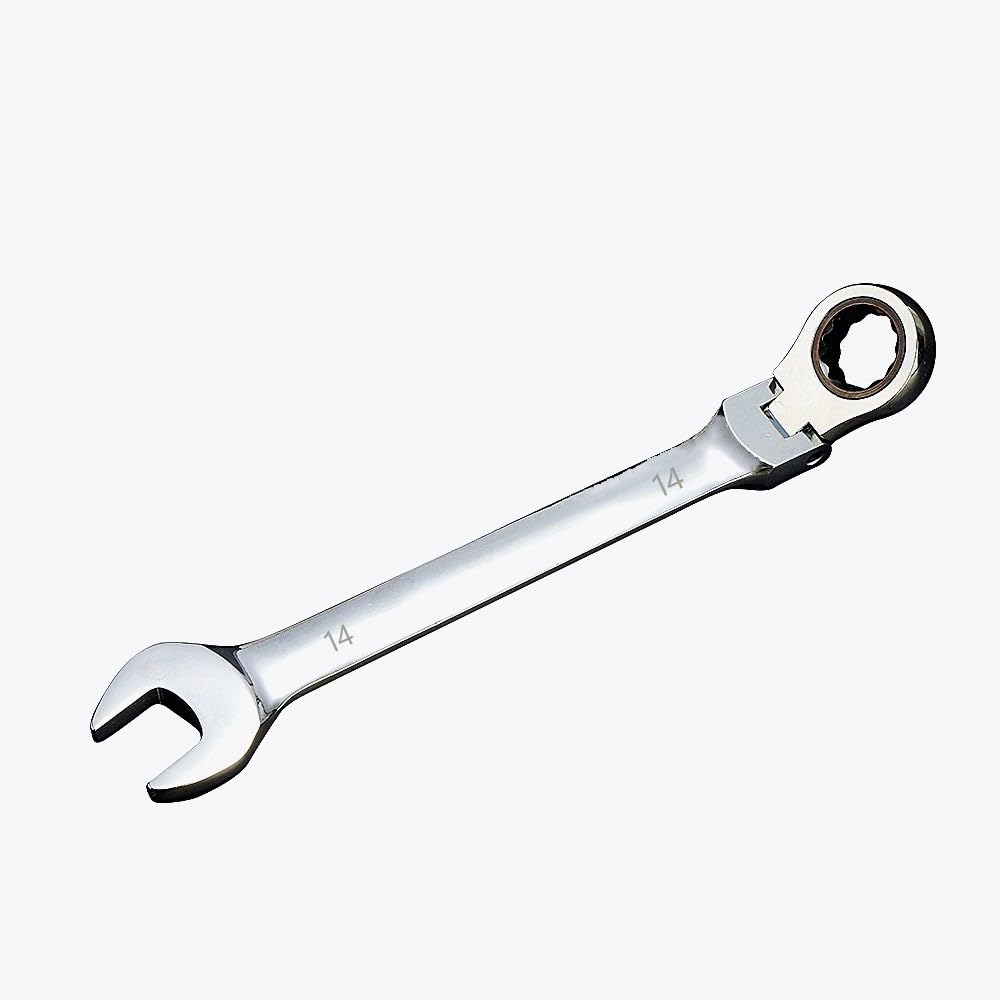 FLZOSPER 14mm Metric Flex-Head Gear Wrench,Box End