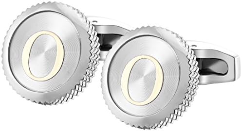 GGemony Cufflinks for Men Classic Engraved Initial Cufflinks Alphabet Letter Cufflinks Formal Wedding Business Gift Box A-Z