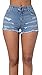 BAIFERN Womens High Waisted Shorts Ripped Stretch Washed Denim Jeans with Pockets