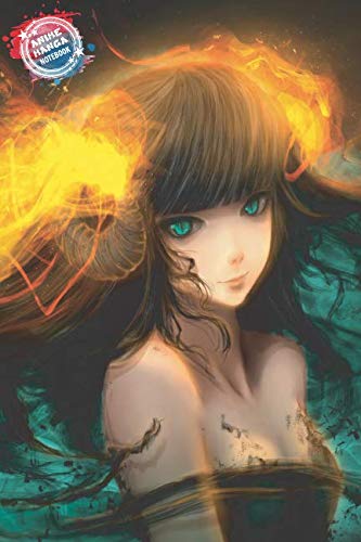 Anime Manga Notebook: Sexy Devil Girl With Fire Cover - Lined Paper For Journal Diary Planner And Notes (Inkway Anime Zone)