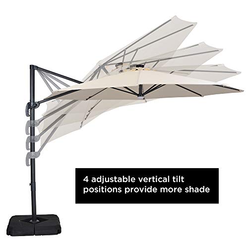 Patio Watcher 10FT Solar 35 LEDs Patio Umbrella Offset Cantilever