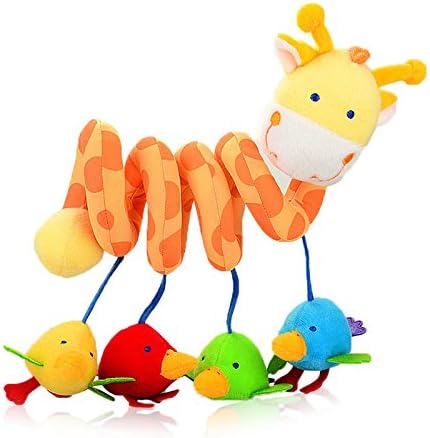 Musical Soft Plush Giraffe Baby Rattle Hanging Toy Stroller Star Hanging Rattle Mobile Products Cute Baby Toys