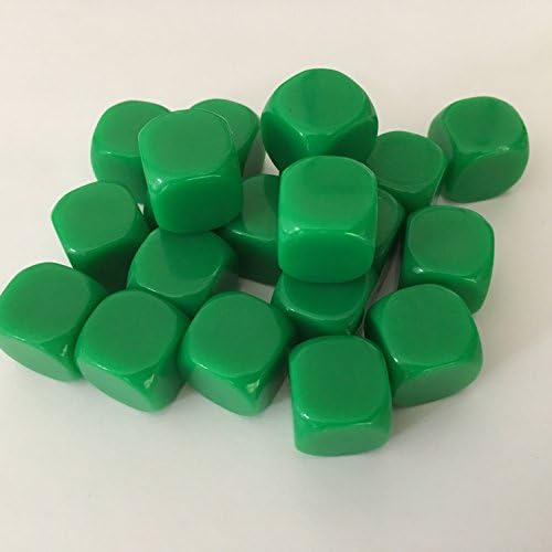 Tarquin Blank Green 16mm (.63 inch) Dice (Pack of 20)