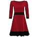 Oops Outlet Women's Contrast Black Panel Flared Franki Skater Dress