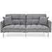 Best Choice Products Living Room Convertible Linen Fabric Tufted Splitback Sleeper Plush Futon Couch Furniture w/ Pillows - Dark Gray
