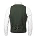 VOBOOM Men's Slim Fit Herringbone Tweed Suits Vest Premium Wool Blend Waistcoat (Army Green, 3XL)