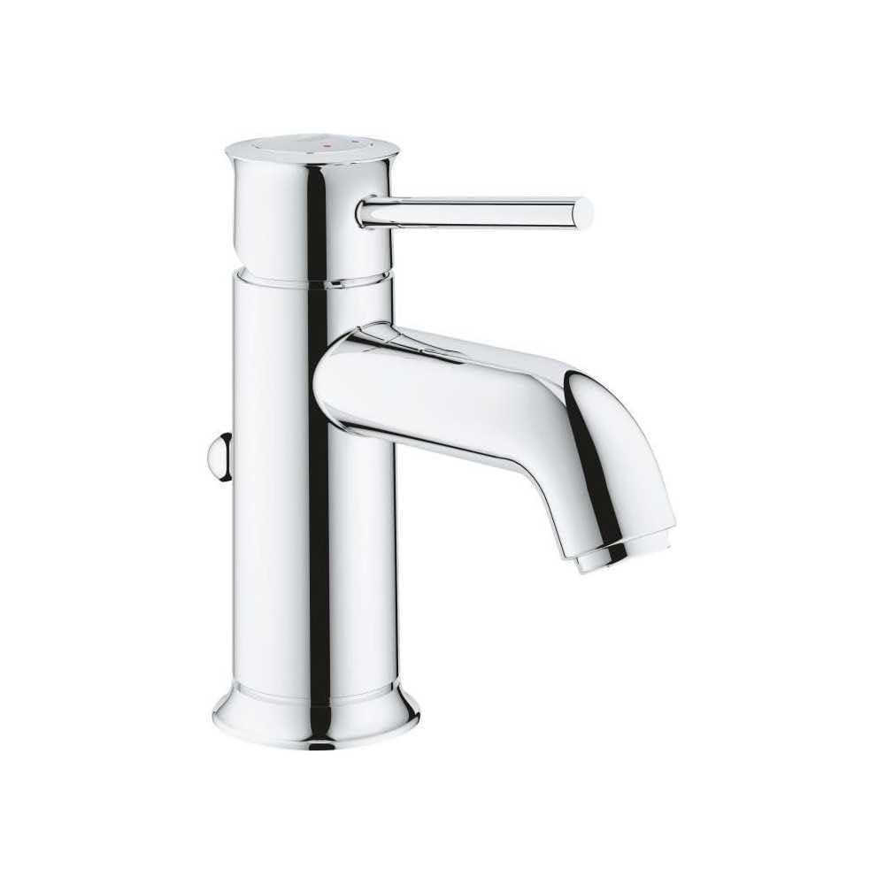 GROHE Start Classic Basin Mixer, S-Size, Water-Saving, with Pop-Up Waste Set, Metal Lever, Chrome 23810000