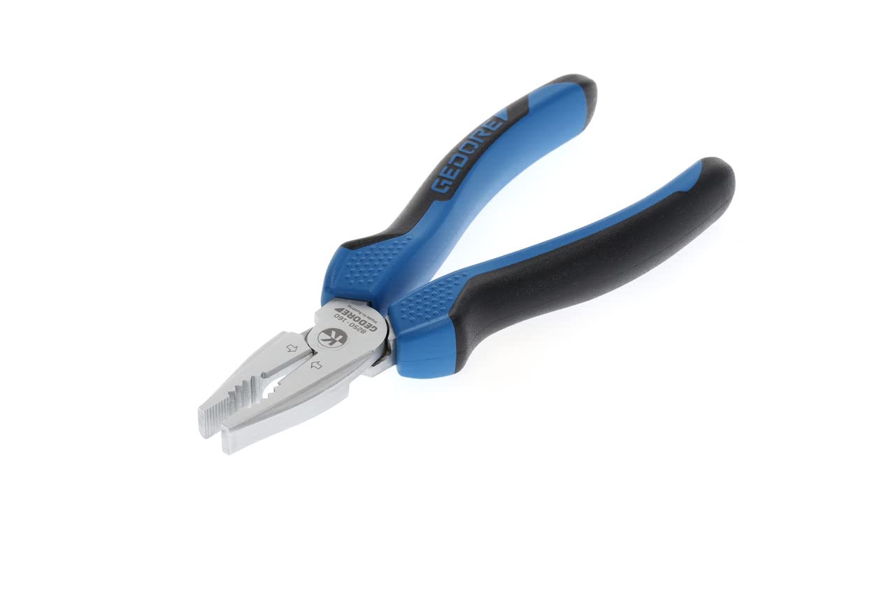 GEDORE Power combination pliers for cutting/holding/twisting, Dual-material grips, Length 160 mm, HRC 62-64, 8250-160 JC