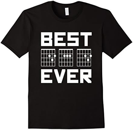 Mens Best Dad Ever Guitar Chords for Musician Father T-Shirt Large Black