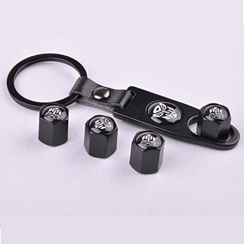 Set of 4 Car Tire Valve Stem Air Caps Cover + Keychain For Autobot Transformers