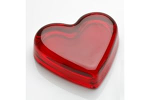 UNP Deep Ruby Red Glass Heart Accent Paper Weight Handmade in Ohio by Mosser