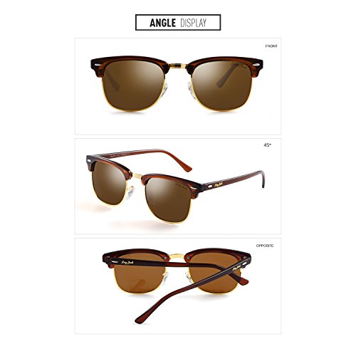 GREY JACK Classic Polarized Half Frame Mirrored Sunglasses Fashion