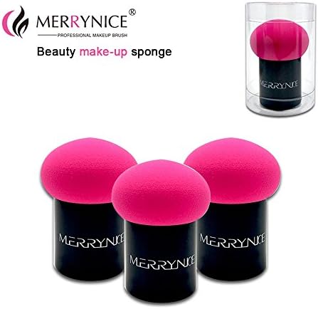 MERRYNICE Makeup Blender Beauty Sponge Foundation Blending Sponge Flawless for Liquid Creams and Powders, Handle makeup sponge (2 Pack)