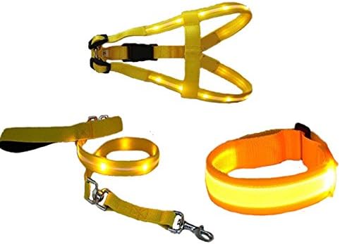 Prevalert Dog Leash Harness Adjustable for Training Walking Running with LED Light for Large and Medium Size Dog. (Select Appropriate Size Below)