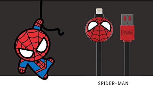 Marvel character 8-pin iPhone USB charging, data transferring cable (Spider-Man)