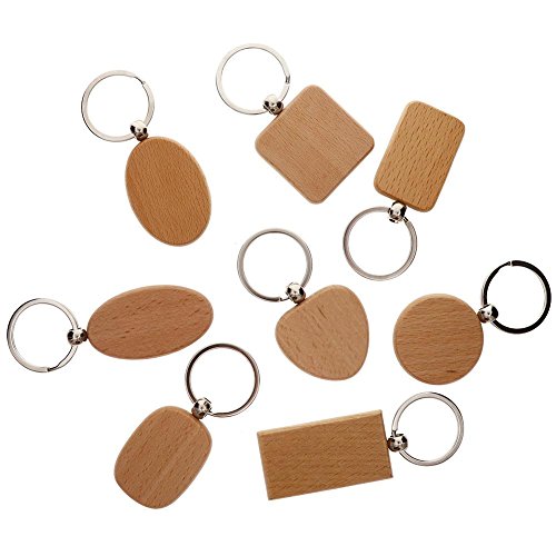 WXLAA DIY Blank Wooden Key Chain Personalized EDC Wood Keychains Best Gift