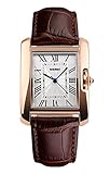 Carrie Hughes Women's Luxury Square Rose Gold Case Quartz Watch Waterproof Leather Watches CH009