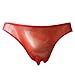 FEESHOW Men's Mesh Sheer Briefs See Through Underwear Red One Size
