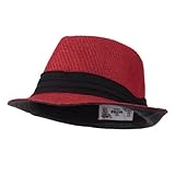 Toyo Straw Fedora Hat with Black Band - OSFM