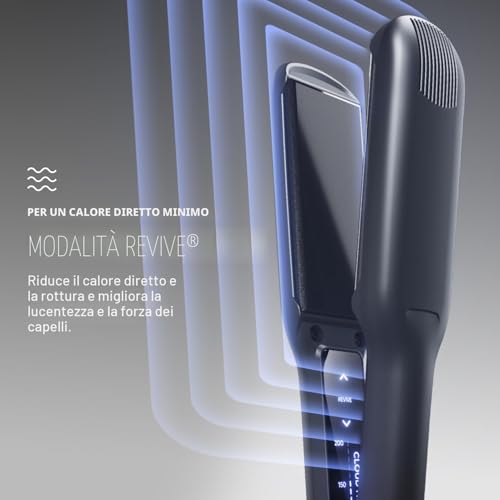 CLOUD NINE The New Wide Hair Straightener | Variable Temperature Control | Revive Mode Mineral Enriched Plates | Digital Display 360° Swivel Cord