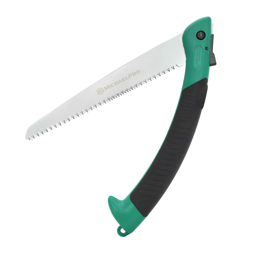 MichaelPro MP018007 Folding Hand Saw, Foldaway Saw, Pruning Saw, 11” Rugged Blade Hand Saw with Non-Slip Grip for Tree Pruning, Camping, Gardening, Hunting. Cutting Wood, PVC